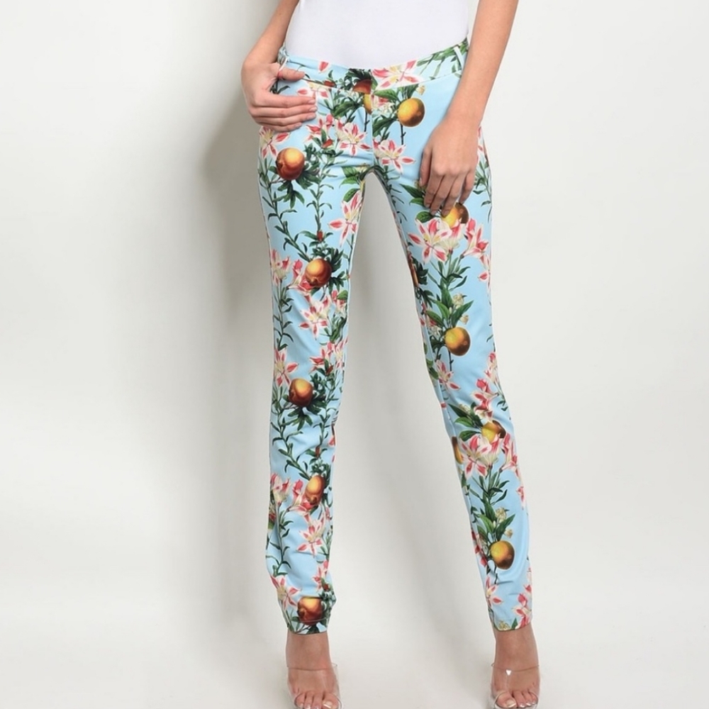 Ovi Blue Floral Pants